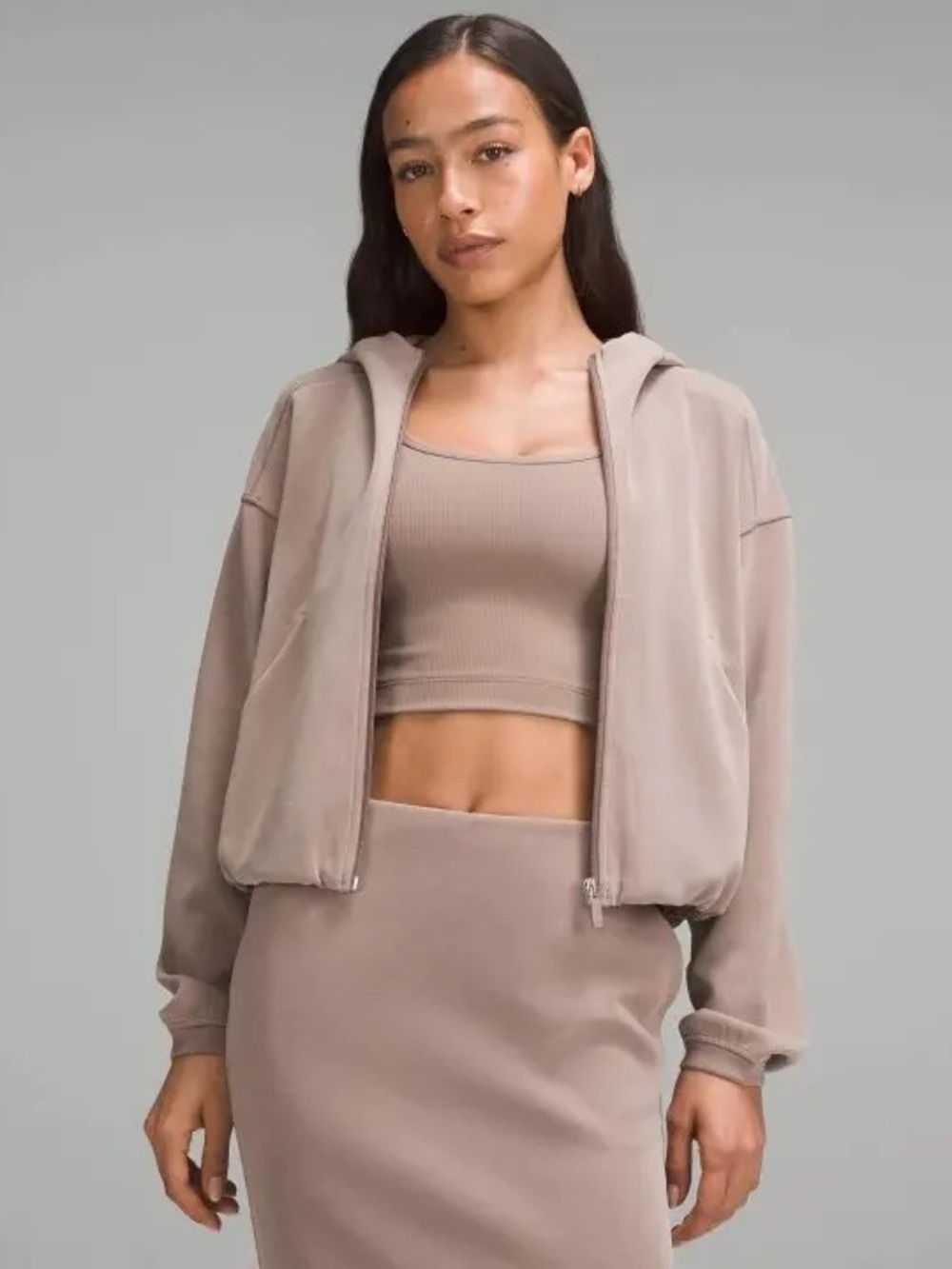 NWT Lululemon Softstreme Full-Zip Hoodie in Taupetastic Size 6